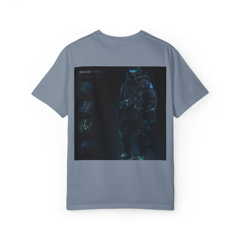 Load image into Gallery viewer, Astronaut Graphic T-Shirt — Minimal Front Squid Logo &amp; Moody Space Back Print
