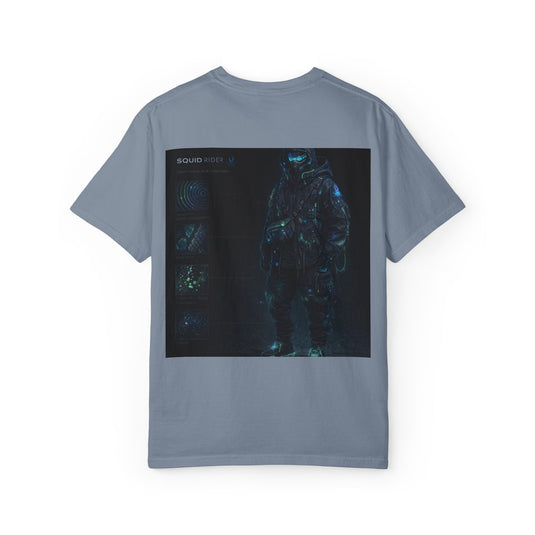 Astronaut Graphic T-Shirt — Minimal Front Squid Logo & Moody Space Back Print