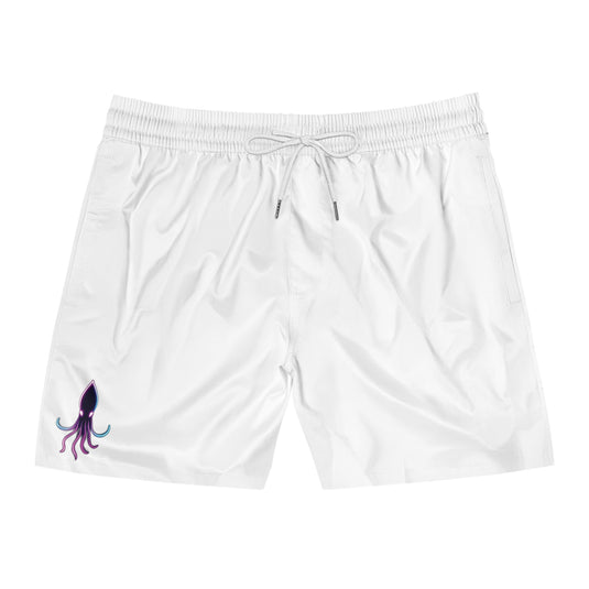 Men's Swim Shorts with Small Purple Squid Accent — Minimal Beach Trunks