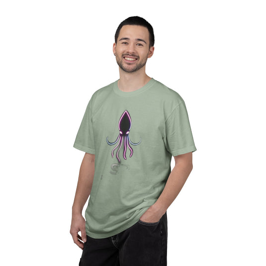 Squid Graphic T-Shirt — Neon Octopus Ocean Tee
