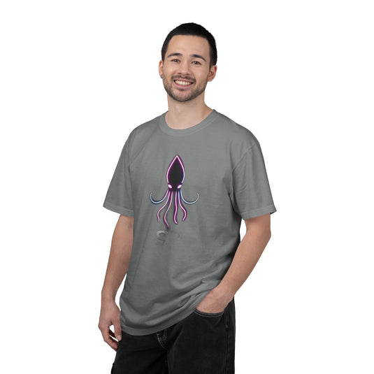 Squid Graphic T-Shirt — Neon Octopus Ocean Tee