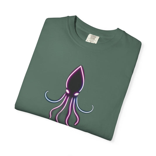 Squid Graphic T-Shirt — Neon Octopus Ocean Tee