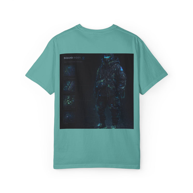 Load image into Gallery viewer, Astronaut Graphic T-Shirt — Minimal Front Squid Logo &amp; Moody Space Back Print
