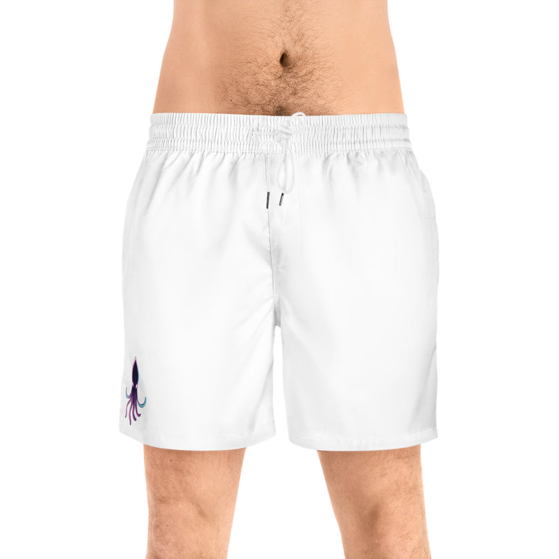 Load image into Gallery viewer, Men's Swim Shorts with Small Purple Squid Accent — Minimal Beach Trunks
